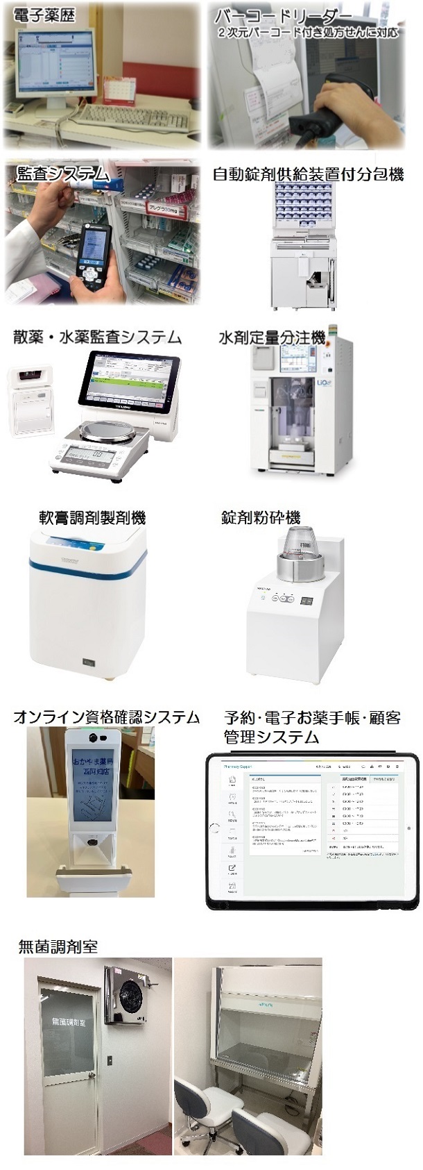 調剤・服薬指導をサポートする最新の機器